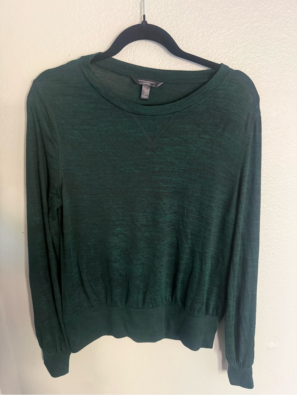 Banana Republic Dark Green Lightweight Crewneck Pullover